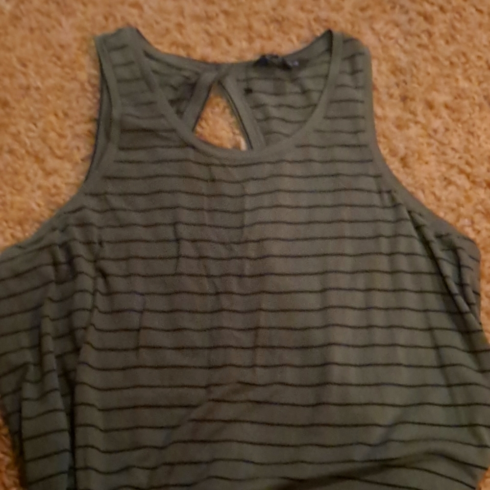 Green stripped dress